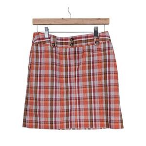 Harolds Mini Skirt Orange 4 Plaid Preppy Academia Vintage Y2K Clueless Cotton